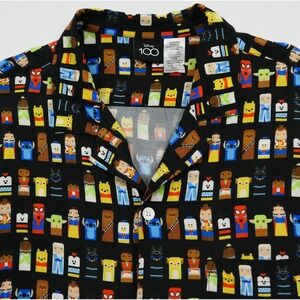 Disney 100 Unified Characters AOP Camp Shirt‎ Mens 2XL Marvel Star Wars Pixar